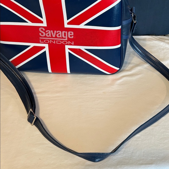 Savage Vintage Union Jack crossbody travel bag Durable Unisex British bag EUC - Picture 8 of 10